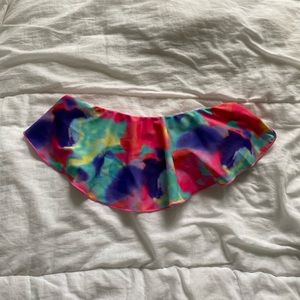 Strapless rainbow tie die bikini
